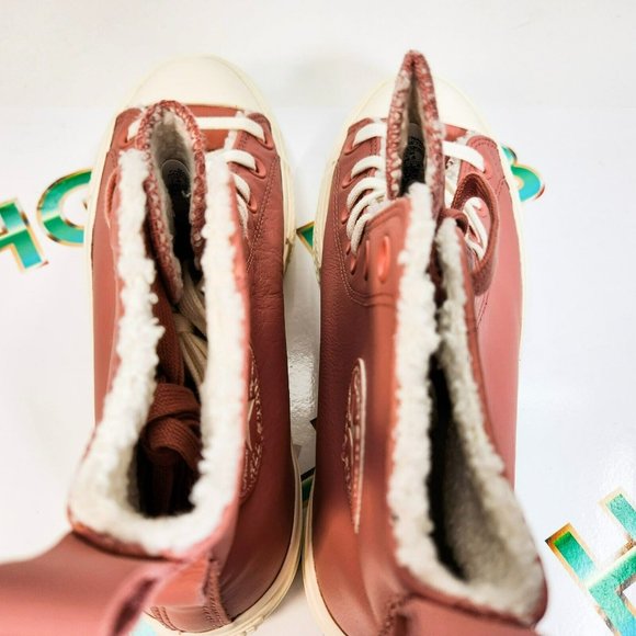 Converse CTAS Lift Platform High Top Pink Women's Leather Sneakers Size A04256C - Picture 6 of 8